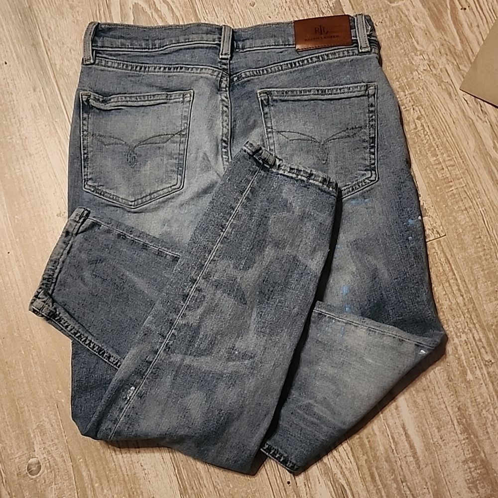 Lauren Ralph Lauren Relaxed Tapered Paint Splatter Jeans - Picture 7 of 7